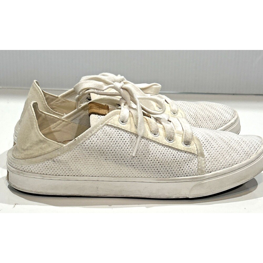 OluKai Pehuea Li White Mesh Knit Sneakers Casual Shoes Lace Up Womens 8